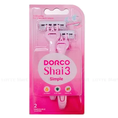 Dao Cạo Dorco Dành Cho Nữ Shai 3 Simple Vỉ 2 Cây