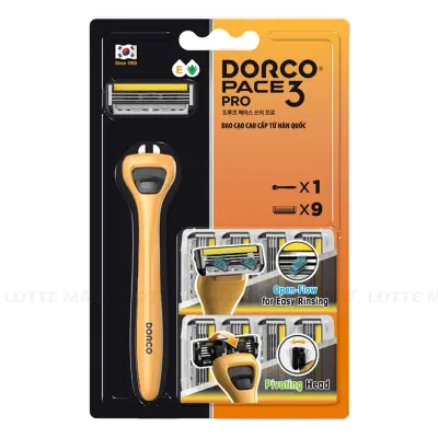 Bộ Đôi Dao Cạo Râu Dorco Pace 3 Pro và 9 Lưỡi Dao