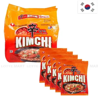 Lốc 5 Gói Mì Ăn Liền Nongshim Shin Ramyun Vị Kim Chi 120g