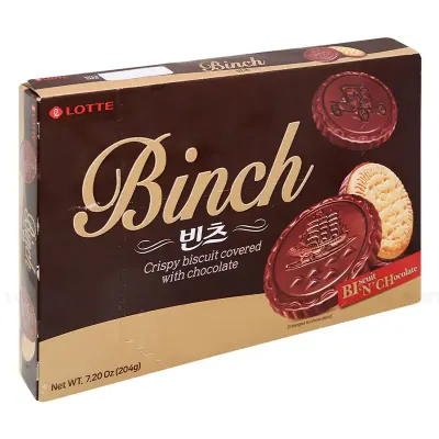 Bánh Quy Lotte Phủ Socola Binch Hộp 204g