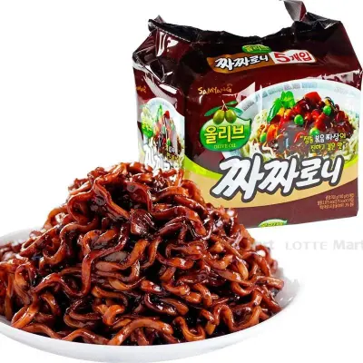 Lốc 5 Gói Mì Trộn Samyang Vị Tương Tàu và Dầu Ô Liu 140g