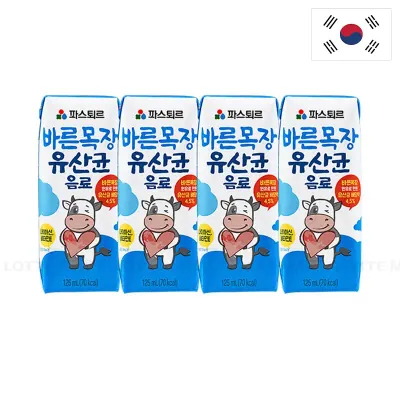 Lốc 4 Hộp Thực Phẩm Bổ Sung Lợi Khuẩn Lotte Bareun Mokjang 125ml