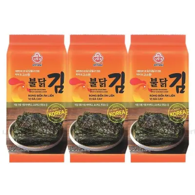 Lốc 3 Gói Rong Biển Ăn Liền Ottogi Vị Gà Cay 4.8g