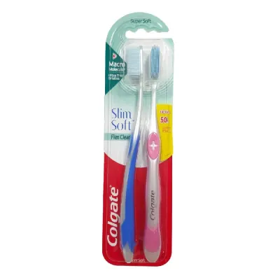 Bộ 2 Bàn Chải Colgate Slimsoft Flex Clean
