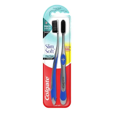 Bộ 2 Bàn Chải Đánh Răng Colgate Flex Clean Charcoal