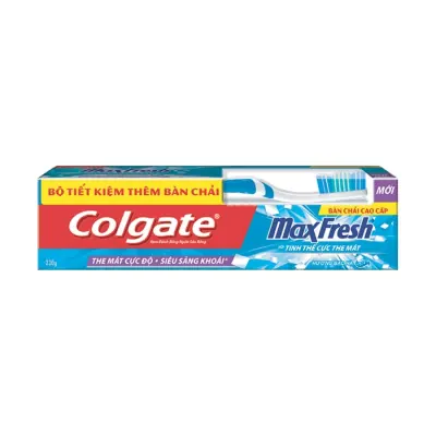 Kem Đánh Răng Colgate Max Fresh Bạc Hà 225g + Bàn Chải Đánh Răng