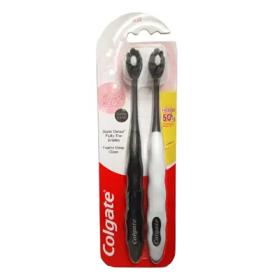 Bộ 2 Bàn Chải Đánh Răng Colgate Cushion Clean Charcoal