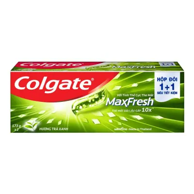 Bộ 02 Kem Đánh Răng Colgate Max Fresh Tea Flavor 173g