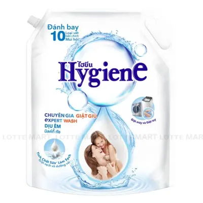 Nước Giặt Hygiene Đậm Đặc Dịu Êm Dành Cho Máy Giặt Cửa Trước và Cửa Trên Túi 1.8L