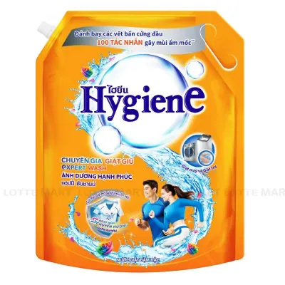 Nước Giặt Hygiene Đậm Đặc Ánh Dương Hạnh Phúc Dành Cho Máy Giặt Cửa Trước và Cửa Trên Túi 1.8L