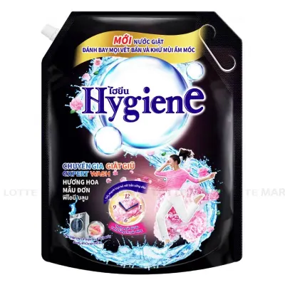 Nước Giặt Hygiene Đậm Đặc Hương Hoa Mẫu Đơn Dành Cho Máy Giặt Cửa Trước và Cửa Trên Túi 1.8L