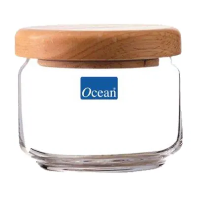 Hũ Thủy Tinh Ocean Nắp Gỗ 325ml
