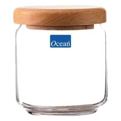 Hũ Thủy Tinh Ocean Pop Jar Nắp Gỗ B02517g 0.5L