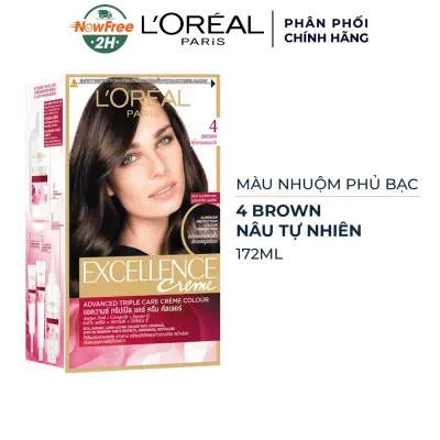 Màu Nhuộm L'Oréal Dưỡng Tóc Phủ Bạc 4 Nâu Tự Nhiên 172ml