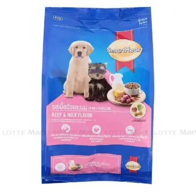 Thức Ăn Cho Chó Con SmartHeart Vị Thịt Bò và Sữa 500g