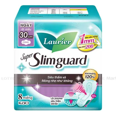 Băng Vệ Sinh Laurier Siêu Mỏng Bảo Vệ 30cm Gói 8 Miếng