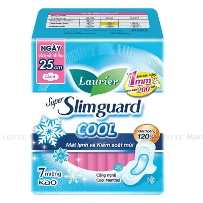 Băng Vệ Sinh Laurier Siêu Mỏng Cánh 25cm Gói 7 Miếng