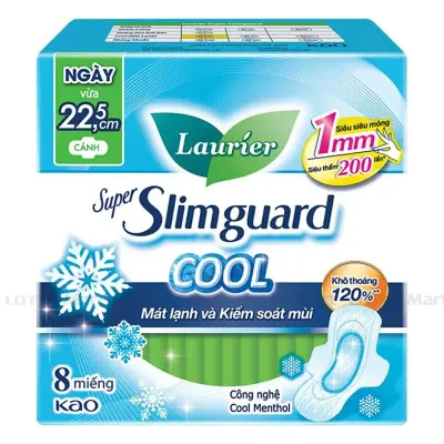 Băng Vệ Sinh Laurier Siêu Mỏng Mát Lạnh 22.5cm Gói 8 Miếng