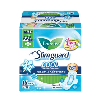 Băng Vệ Sinh Laurier Siêu Mỏng Mát Lạnh 22.5cm Gói 16 Miếng