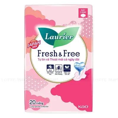 Băng Vệ Sinh Laurier Fresh & Free Dày Cánh Gói 20 Miếng
