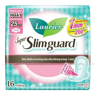 Băng Vệ Sinh Laurier Siêu Mỏng Cánh 25cm Gói 16 Miếng