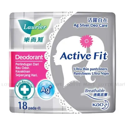 Băng Vệ Sinh Laurier Active Fit Hằng Ngày Phân Tử Bạc Khử Mùi Gói 18 Miếng