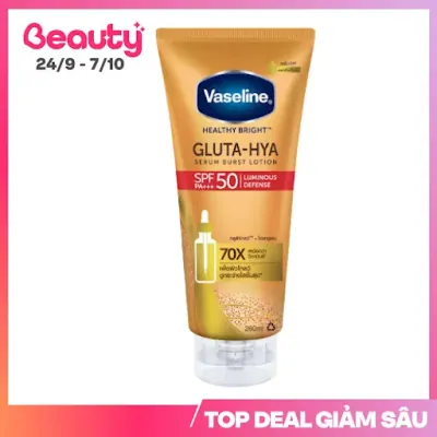 Sữa Dưỡng Thể Vaseline Gluta-Hya Serum Burst Sunscreen SPF50 Pa+++ Chai 260ml