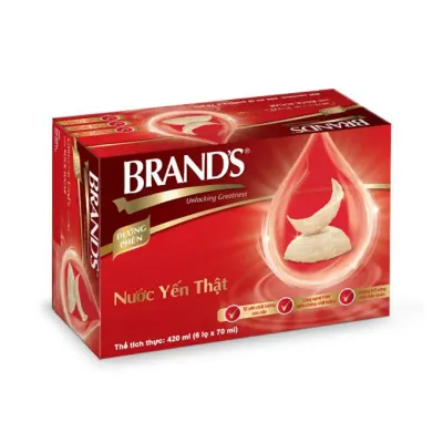 Nước Yến Thật Không Đường Brand's 6 Hủ x70g