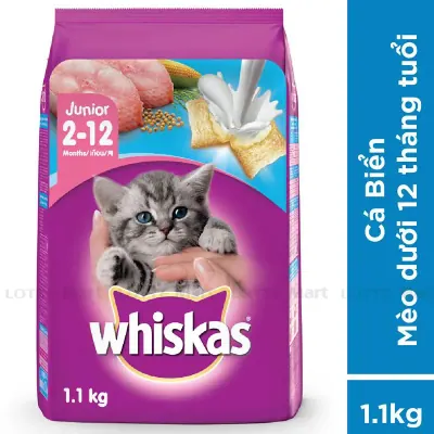 Thức Ăn Cho Mèo Con Whiskas Vị Cá Biển 1.1kg