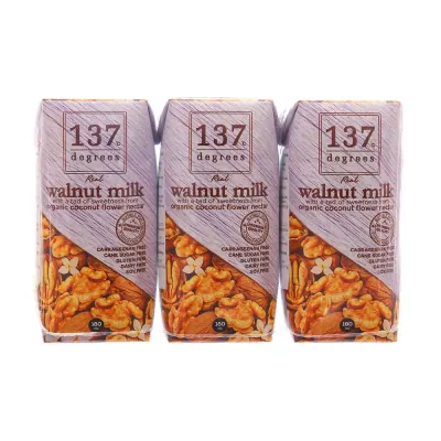 Lốc 3 Hộp Sữa Hạt Óc Chó 137 Degrees Nguyên Chất 180ml