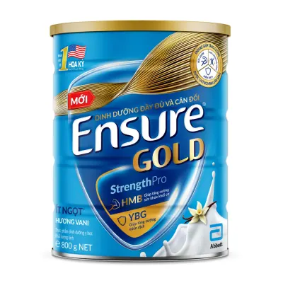 Sữa Bột Ensure Gold Ít Ngọt Hương Vani 800g