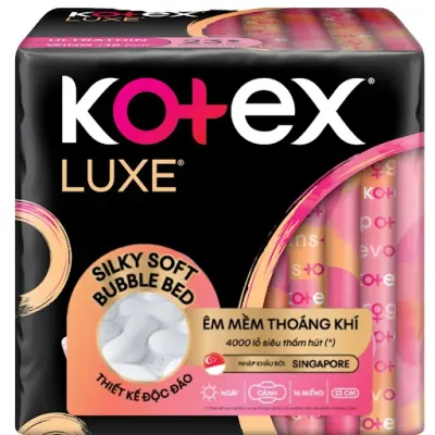 Băng Vệ Sinh Kotex Luxe Cánh 23cm 16 Miếng