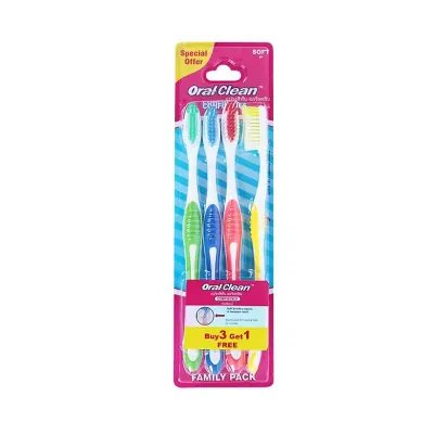 Bộ 3 Bàn Chải Đánh Răng Oral Clean Confident Soft Lông Tơ