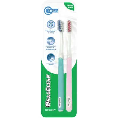 Bàn Chải Đánh Răng Oral Clean Caress Dual Soft Bộ 2 Cây