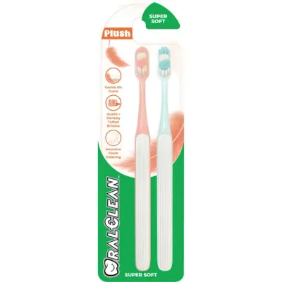 Bộ 2 Bàn Chải Đánh Răng Oral Clean Plush Super Soft