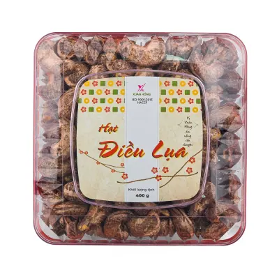 Hạt Điều Lụa Xuân Hồng Hộp Mica 400g – Tết