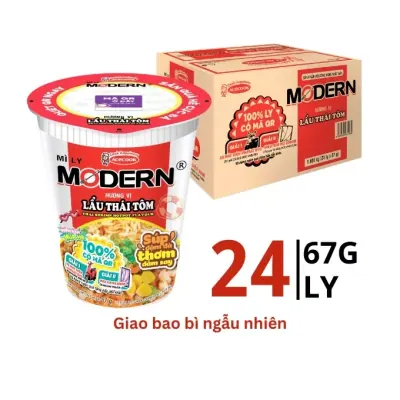 Thùng 24 Ly Mì Modern Acecook Vị Lẩu Thái Tôm 67g