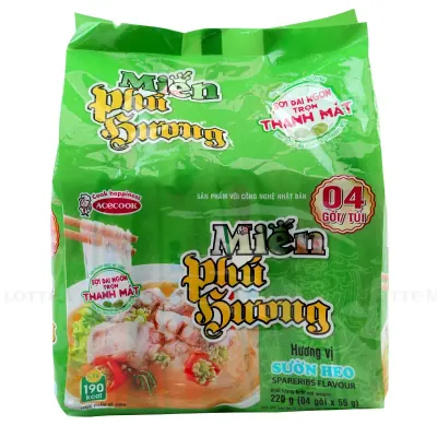 Lốc 4 Gói Miến Phú Hương Sườn Heo 55g