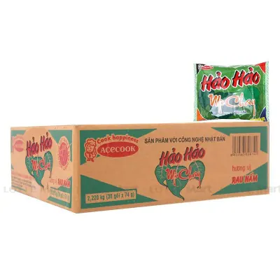 Thùng Mì Hảo Hảo Chay Rau Nấm (74g x 30 Gói)