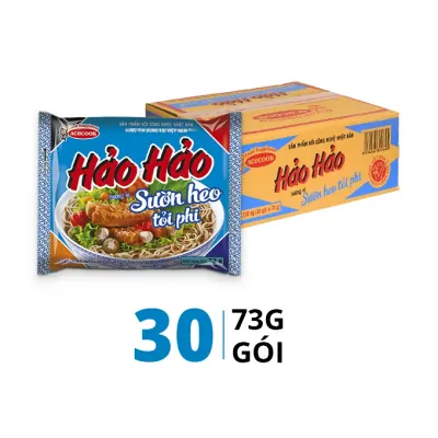 Thùng 30 Gói Mì Ăn Liền Hảo Hảo Acecook Vị Sườn Heo Tỏi Phi 73g