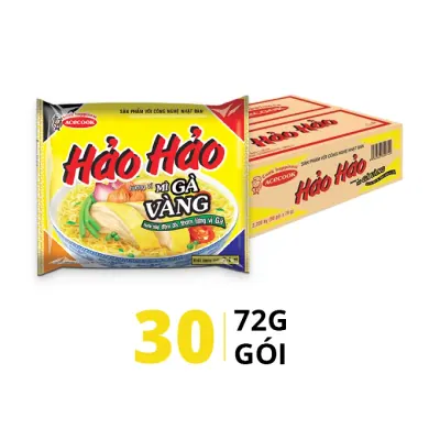 Thùng 30 Gói Mì Ăn Liền Hảo Hảo Acecook Vị Gà Vàng 72g