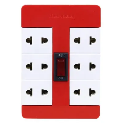 Ổ Cắm Xoay 90° Điện Quang ĐQ ESK RT 6RW (6 Lỗ) - Giao Màu Ngẫu Nhiên