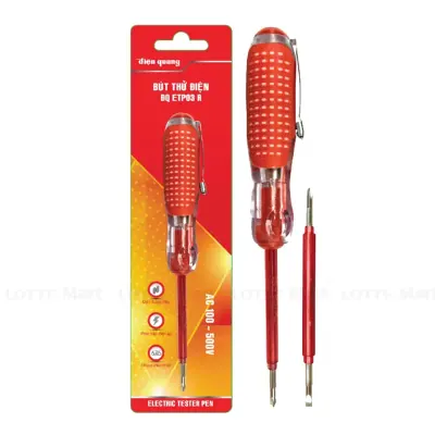 Bút Thử Điện Điện Quang ĐQ ETP03 R 160mm Màu Đỏ (2 Đầu Vít)