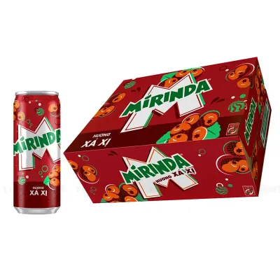 Thùng 24 Lon Nước Ngọt Mirinda Hương Xá Xị 320ml