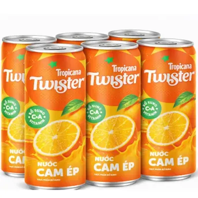 Lốc 6 Lon Nước Ép Cam Twister 320ml