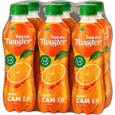 Lốc 6 Chai Nước Trái Cây Twister Vị Cam 450ml