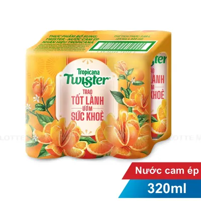 Lốc 6 Chai Nước Cam Ép Twister 320ml