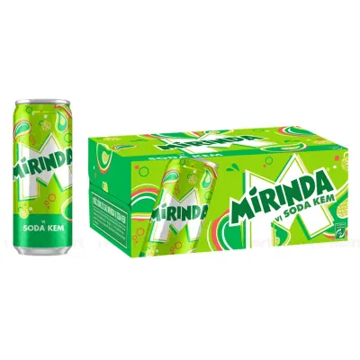 Thùng 24 Lon Nước Ngọt Mirinda Hương Soda Kem 320ml