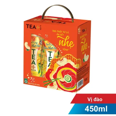 Lốc 6 Chai Trà Ô Long TEA+ Plus Vị Táo Fuji 450ml