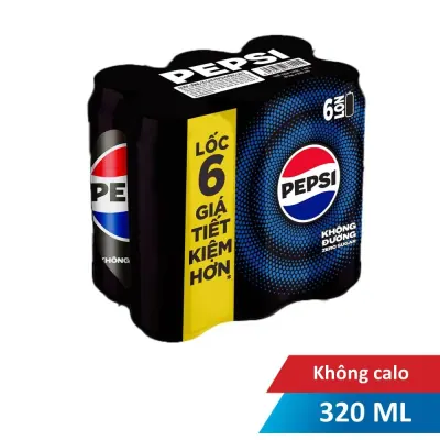 Lốc 6 Lon Nước Ngọt Pepsi Không Calo 320ml